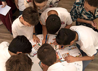 Group of children at french event