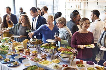 Diversity People Enjoy Buffet Party Concept