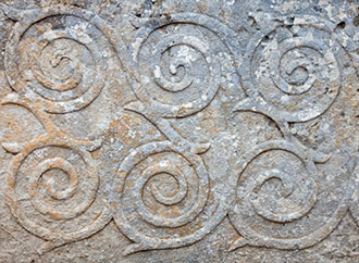pattern ornament in neolithic Tarxien temples. Malta. Built approximately in 3000 B.C.
