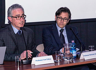 Prof. Ivan Callus and Prof. Nicholas Vella and the audience at the symposium