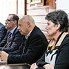 Group photo in the Council Room and a close shot of some of the participants during the forum