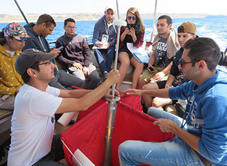 Students following M.Sc. in Applied Oceanography on fieldwork activity