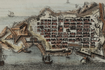 Old map of Valletta