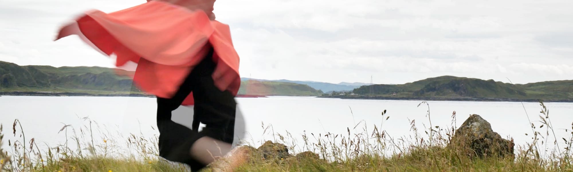 A photo of a dancer in a field