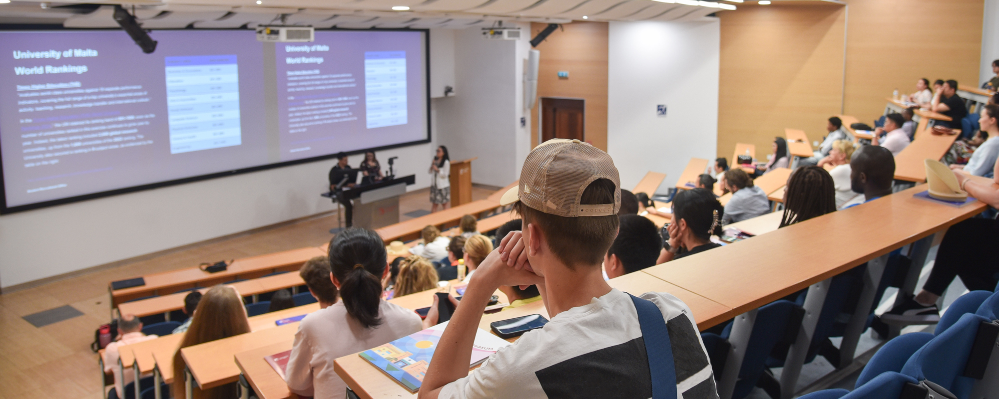 Students following an information session by the Student Recruitment Office